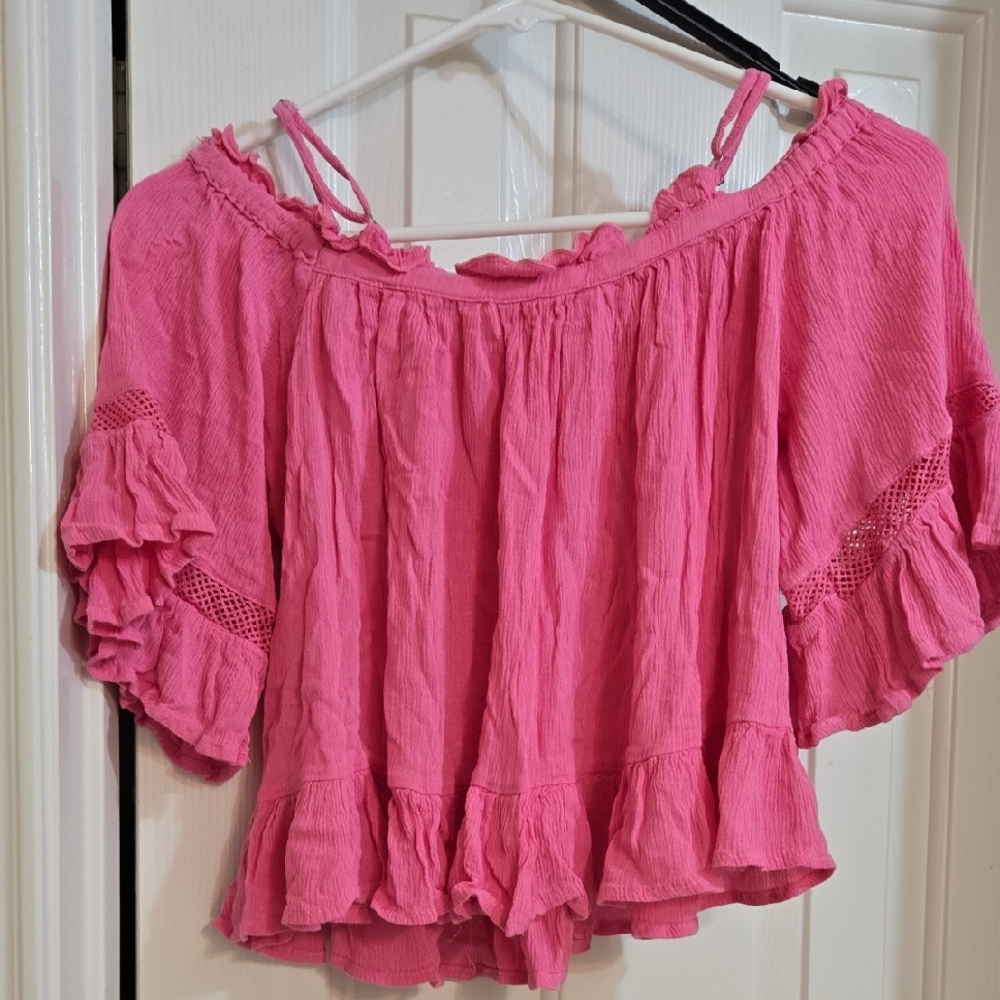GB Girls Pink Ruffled Blouse